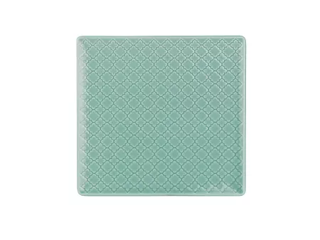 Talerz deserowy kwadratowy 20,5x20,5 cm Lubiana - Marrakesz Zielony (Morski) 
