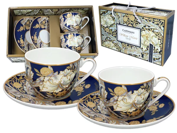 Komplet 2 filiżanek ze spodkiem 0,25 L Carmani - William Morris 33.834-0104 Komplet 2 filiżanek ze spodkiem 0,25 L Carmani - William Morris 33.834-0104