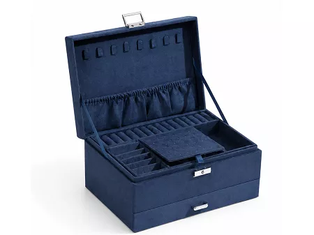 Szkatułka na biżuterię 24 cm Ecarla - Kuferek Kobalt 20.PD119GRAN