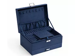 Szkatułka na biżuterię 24 cm Ecarla - Kuferek Kobalt 20.PD119GRAN