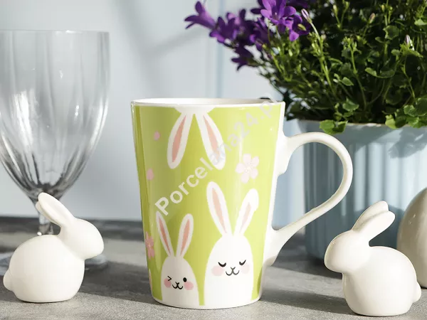 Kubek 0,42 L Altom Design - Białe Zajączki 07.KS.2999 Kubek 0,42 L Altom Design - Białe Zajączki 07.KS.2999