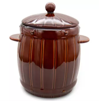 Beczka hermetyczna z kamionki 4,0 L Bella Fiore - Brązowa 1TR.BECZ.41635