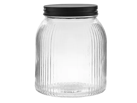 Pojemnik szklany relief 1,3 L Altom Design - Czarny 07.POJ.8576