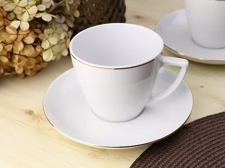 Filiżanka ze spodkiem 0,35 L/17,5 cm Waza - Modern WA-08z złota linia