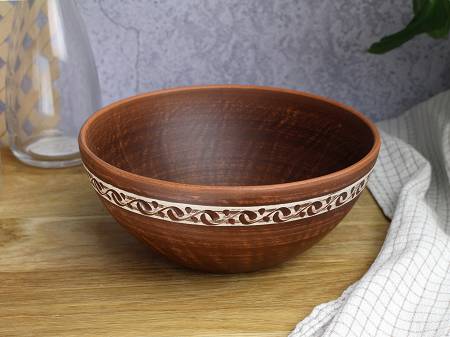 Salaterka ceramiczna 900 ml / 20,5 cm Kishchuk - Angoba 39.1317.SAL.S-0016
