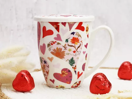 Kubek z zaparzaczem 0,36 L Duo - Różowe Serce 15.RÓS.KZ