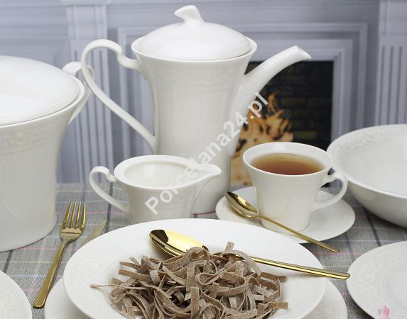 Serwis obiadowo - kawowy na 12 osób (81el) Karolina - Lorel FBC 02010016 ecru Serwis obiadowo - kawowy na 12 osób (81el) Karolina - Lorel FBC 02010016 ecru