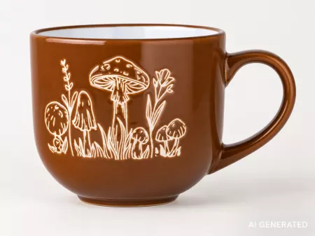 Kubek 0,7 L Altom Design - Mushrooms brązowy 07.KG.3644