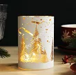 Świecznik szklany LED 12 cm Altom Design - Góry biały 07.CHR.1647