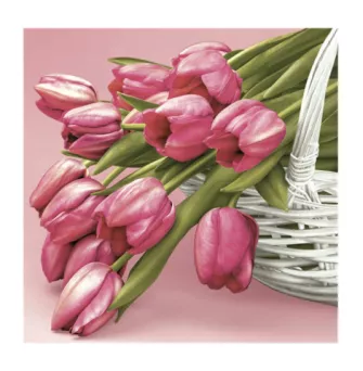 Serwetki 33 x 33 cm (20szt) Polmak - Daisy Wiosna - bukiet tulipanów 55.SD-WI-007501