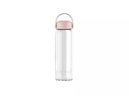 Butelka szklana na wodę 540 ml Vialli Design - Fuori Różowa 1K.FUO.30268