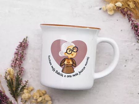 Kubek z wywiniętym rantem 0,32 L Altom Design - Kocham moją babcię 07.BAB.3631