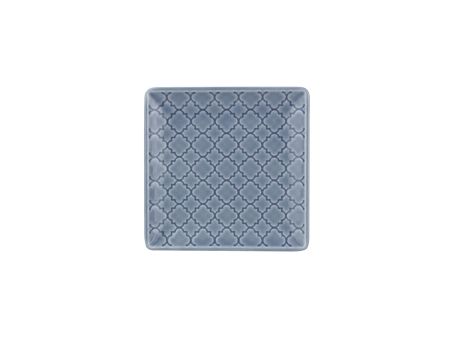 Talerz deserowy kwadratowy 11x11 cm Lubiana - Marrakesz Szaro-niebieski