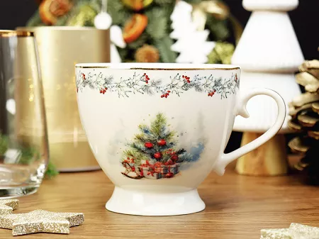 Filiżanka Jumbo na stopce  400 ml Altom Design - Magia Świąt 07.CHR.1332