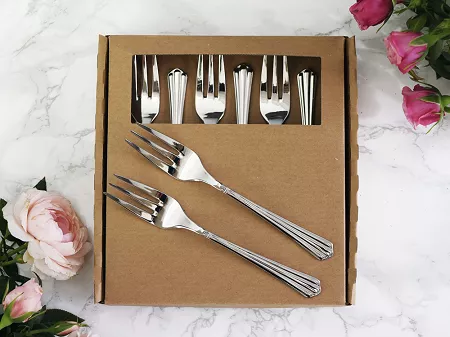 Komplet 6 widelczyków do ciasta 15 cm Pintinox 1929 - Bernini (3.0 mm) GIFT BOX