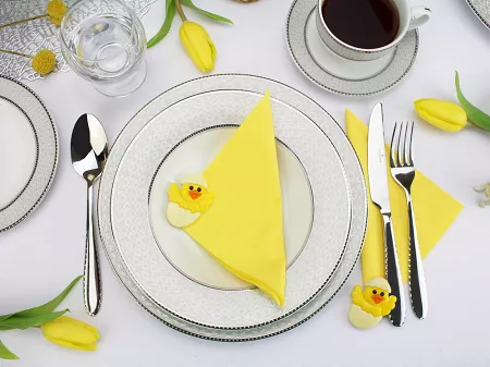 Serwis obiadowo - herbaciany na 12 osób (81 el.) Bogucice - Moza Platin 1132