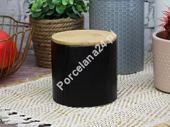 Pojemnik czarny z bambusową pokrywą Tuvo 670 ml  - 1D.POJ.29513