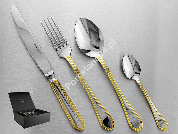 Komplet sztućców 65 cz. na 12 osób Hisar - Florence Gold (3.0/2.5 mm) złocone Komplet sztućców 65 cz. na 12 osób Hisar - Florence Gold (3.0/2.5 mm) złocone
