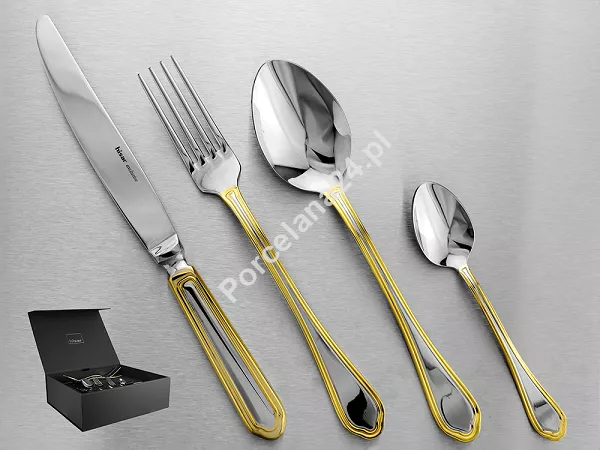 Komplet sztućców 65 cz. na 12 osób Hisar - Florence Gold (3.0/2.5 mm) złocone Komplet sztućców 65 cz. na 12 osób Hisar - Florence Gold (3.0/2.5 mm) złocone