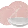 Komplet talerzy na 6 osób (18el) Ćmielów - Sofia Biało / Różowa