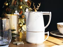 Zestaw imbryk z zaparzaczem 0,38 l + filiżanka 0,25 l (3 el.) Altom Design - Tea for One Złoty Jeleń 07.CB.2583