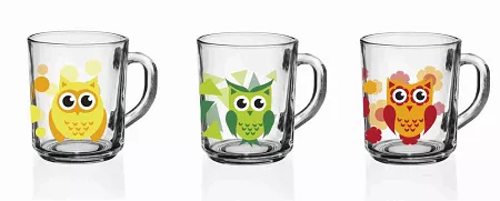 Kpl. kubków 200 ml (3 szt.) GLASMARK - Szymek Sowy 4G.09-0250-40086