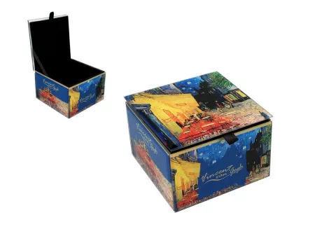 Szkatułka szlana na biżuterię 10 cm Carmani - V. van Gogh, Taras Kawiarni w Nocy 33.195-9032