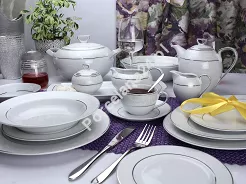 Serwis obiadowo - kawowy na 12 osób (85 el) Ćmielów - Yvonne E373 EDGAR