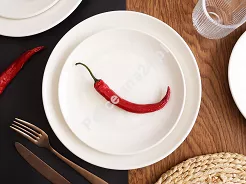 Komplet talerzy 6 osób (18 el.) (gładki) Rinart - Banquet ecru