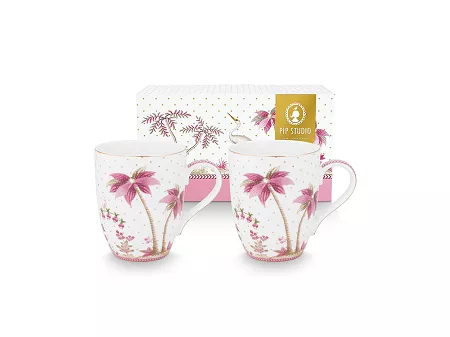 Komplet 2 kubków 0,35 L Pip Studio - Jolie Dots Gold Pink 51.JDGP.002.513