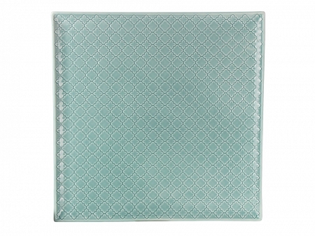 Talerz płytki kwadratowy 30,5x30,5 cm Lubiana - Marrakesz Zielony (Morski) 