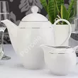 Garnitur do kawy na 12 osób (27 el.) Waza - Classic WA-08P PLATYNOWY cienki pasek