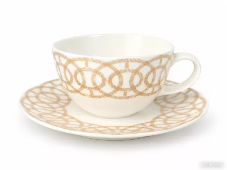 Filiżanka ze spodkiem 0,35 L / 17,5 cm Bogucice - Olga Gold 955 WYPRZEDAŻ