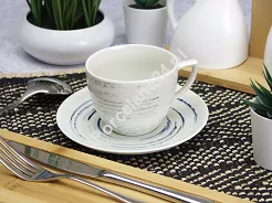 Komplet filiżanek ze spodkami 0,25 L / 15,7 cm (12 el.) Chodzież - City Borówkowy Krem (CT22)