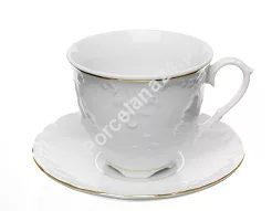 Filiżanka ze spodkiem 0,17 L / 12,5 cm Ćmielów - Rococo 3604 ZŁOTA LINIA
