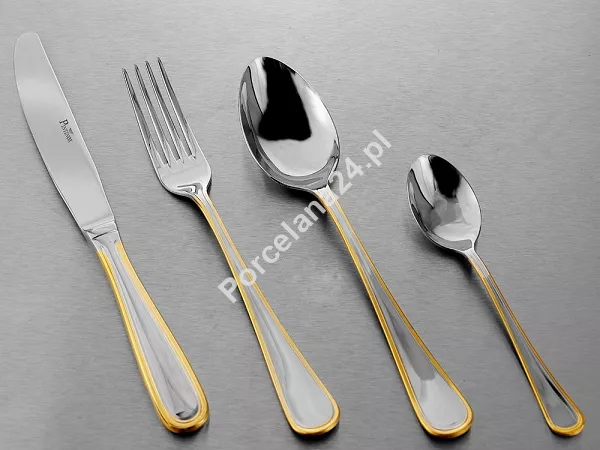 Komplet sztućców 24 cz. na 6 osób Pintinox 1929 - Sirio (2.5 mm) złocone 23.SIRG.K24 Komplet sztućców 24 cz. na 6 osób Pintinox 1929 - Sirio (2.5 mm) złocone 23.SIRG.K24