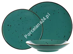 Komplet talerzy na 6 osób (18 el.) Bogucice - Alumina Cottage Turkus 985