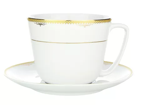 Filiżanka ze spodkiem 0,4 L / 18 cm Bogucice - Luxor Gold 1089