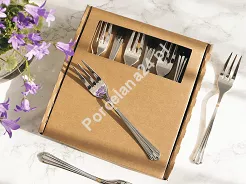 Komplet 6 widelczyków do ciasta 15 cm Pintinox 1929 - Bernini (3.0 mm) złocony GIFT BOX