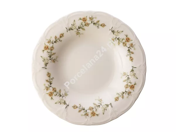 Talerz głęboki 23 cm Bon Bistro - Retro Brown Flowers ecru Talerz głęboki 23 cm Bon Bistro - Retro Brown Flowers ecru