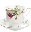 Filiżanka ze spodkiem 0,22 L / 14,5 cm (prosta) Chodzież  - Iwona B013 ZŁOCONA RÓŻA Gift Box