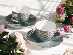 Komplet 2 filiżanek ze spodkiem 0,12 L Pip Studio - Blooming Tales Blue 51.BTB.004.222