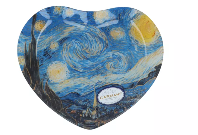 Talerz dekoracyjny w kształcie serca 24,5 cm Carmani - Vincent van Gogh, Gwieździsta noc 33.198-1426 Talerz dekoracyjny w kształcie serca 24,5 cm Carmani - Vincent van Gogh, Gwieździsta noc 33.198-1426