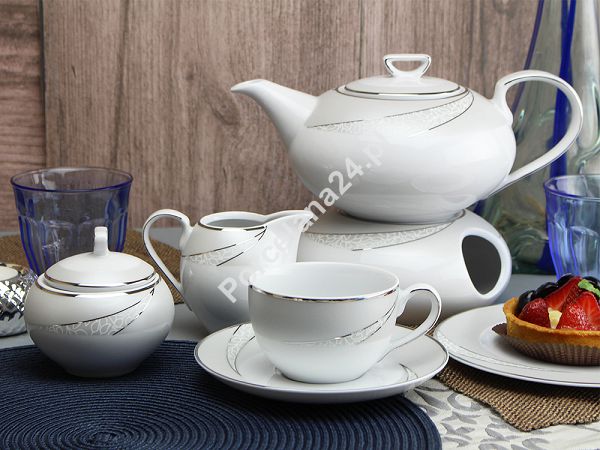 Garnitur do herbaty na 12 osób Ćmielów Yvonne 615 - Porcelana Ćmielów