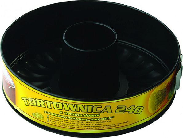 Tortownica / forma okrągła z dwoma spodami 24 cm SNB - Czarna 1OD.FOR.38 Tortownica / forma okrągła z dwoma spodami 24 cm SNB - Czarna 1OD.FOR.38