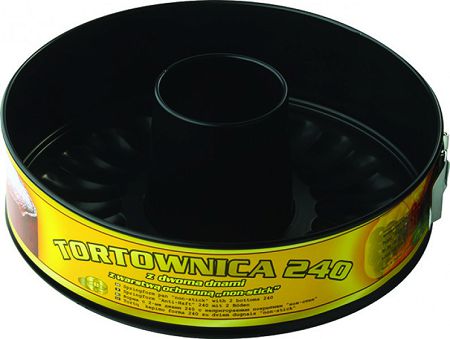 Tortownica / forma okrągła z dwoma spodami 24 cm SNB - Czarna 1OD.FOR.38
