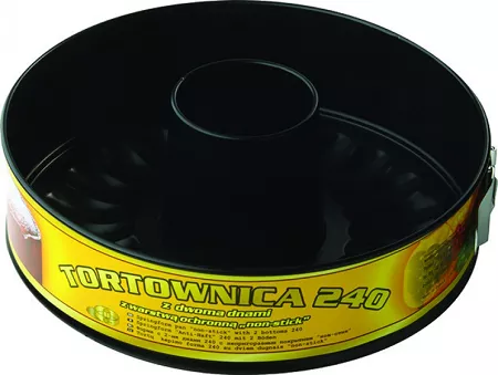 Tortownica / forma okrągła z dwoma spodami 24 cm SNB - Czarna 1OD.FOR.38
