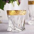 Kpl. szklanek do whisky 0,34 L (6szt) + karafka 0,85L (1szt) Bohemia - Quadro Baroko Gold 4SB.QUB.000507