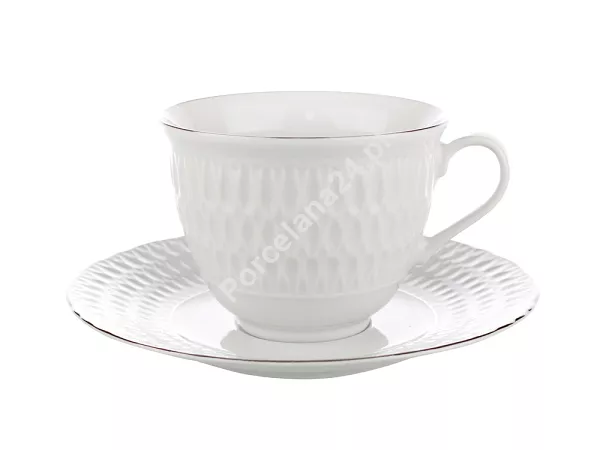 Filiżanka ze spodkiem 0,25 L / 15,7 cm Ćmielów - Sofia 3607 Platyna Filiżanka ze spodkiem 0,25 L / 15,7 cm Ćmielów - Sofia 3607 Platyna
