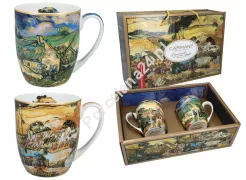 Kpl. Kubków 0,4L w opakowaniu Carmani - Vincent van Gogh, Chaty kryte strzechą 33.830-7223